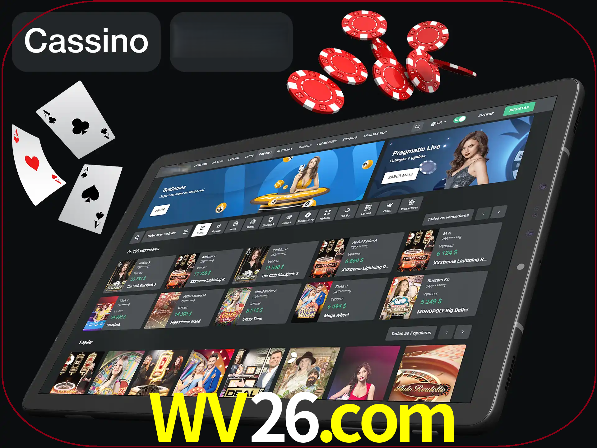 Jogue vários jogos de cassino em nosso cassino.