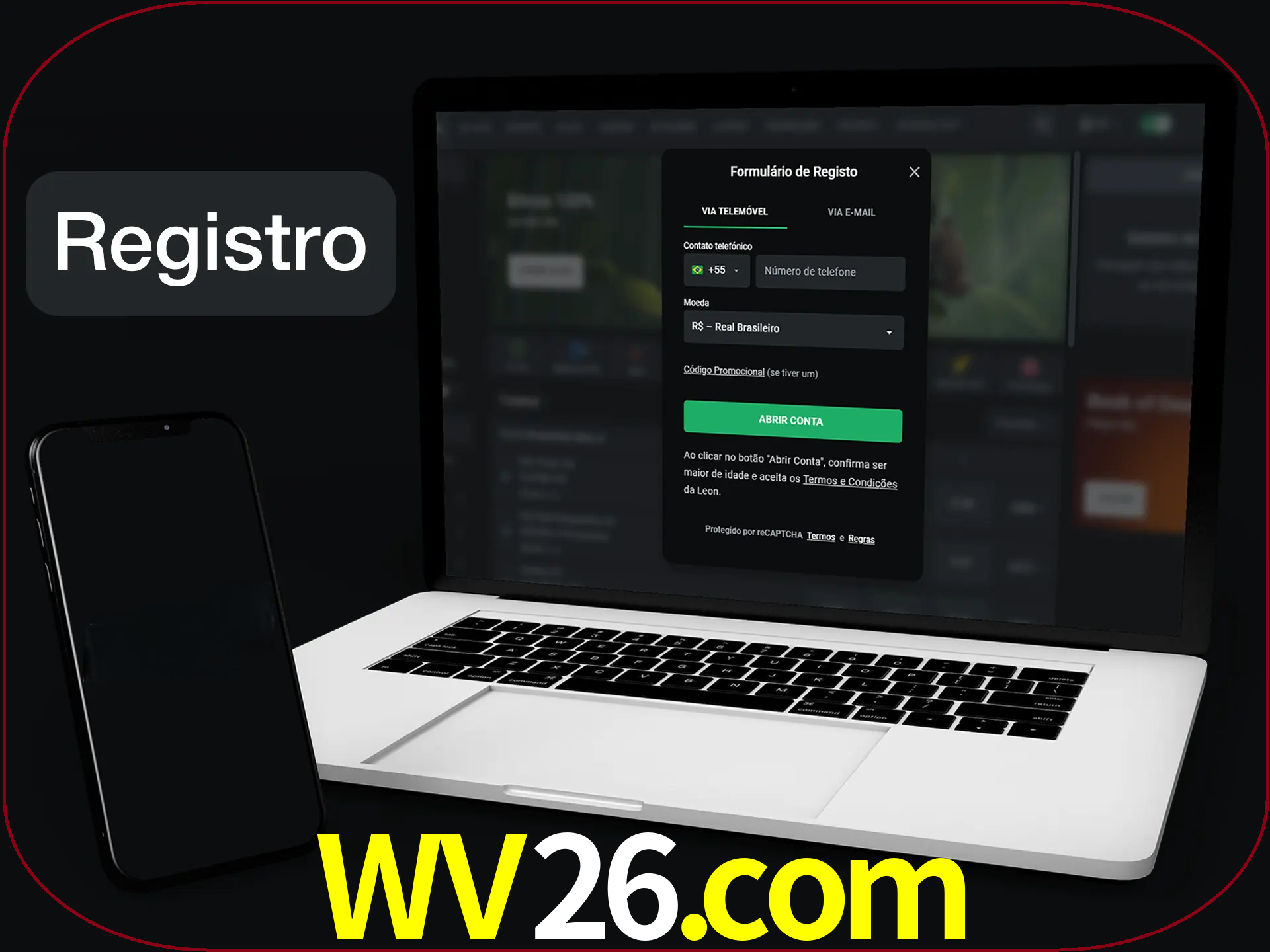 O registro na LeonBet é simples.